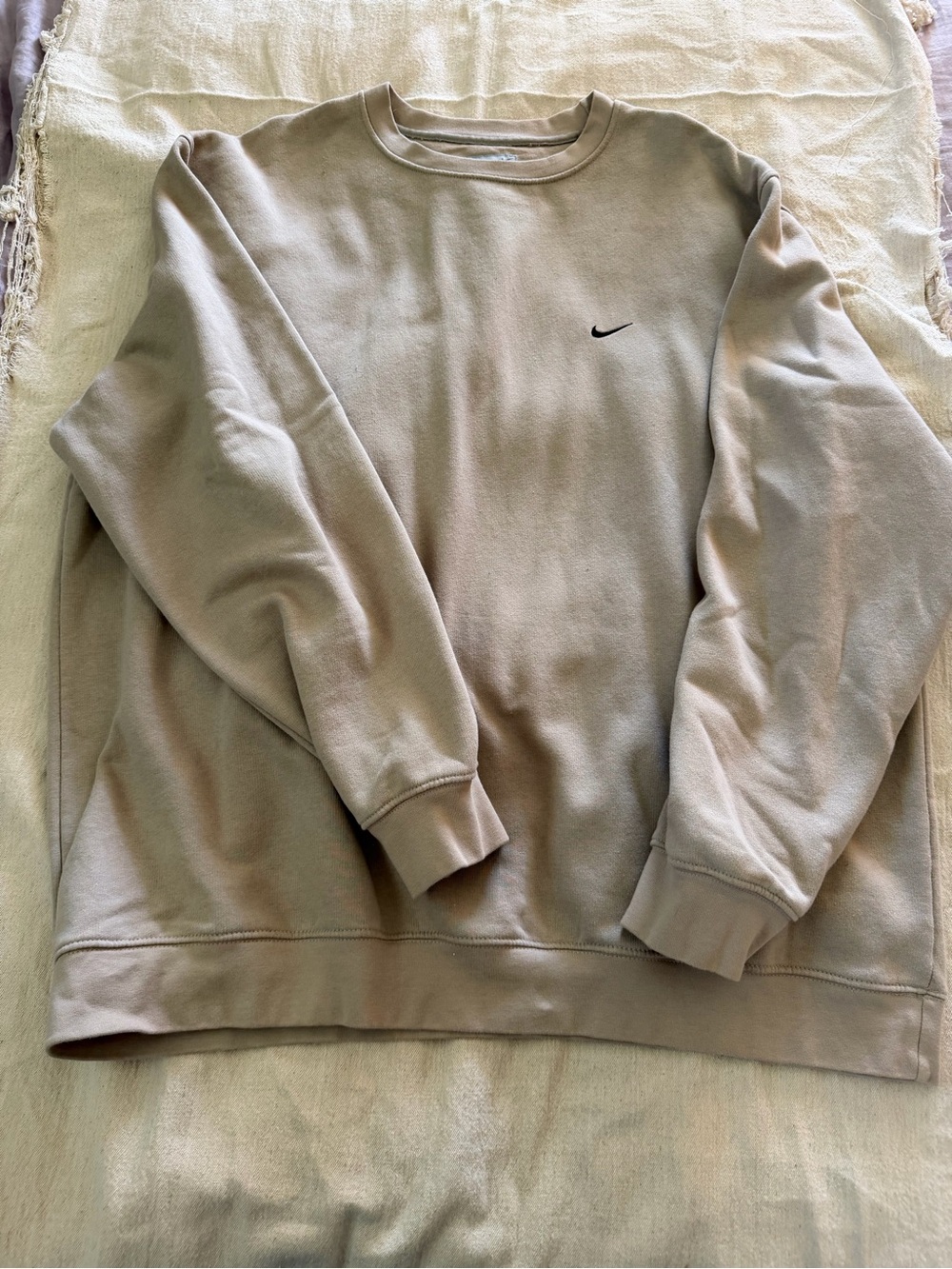 Nike Men’s Crewneck Sweatshirt - Taupe with Black Swoosh